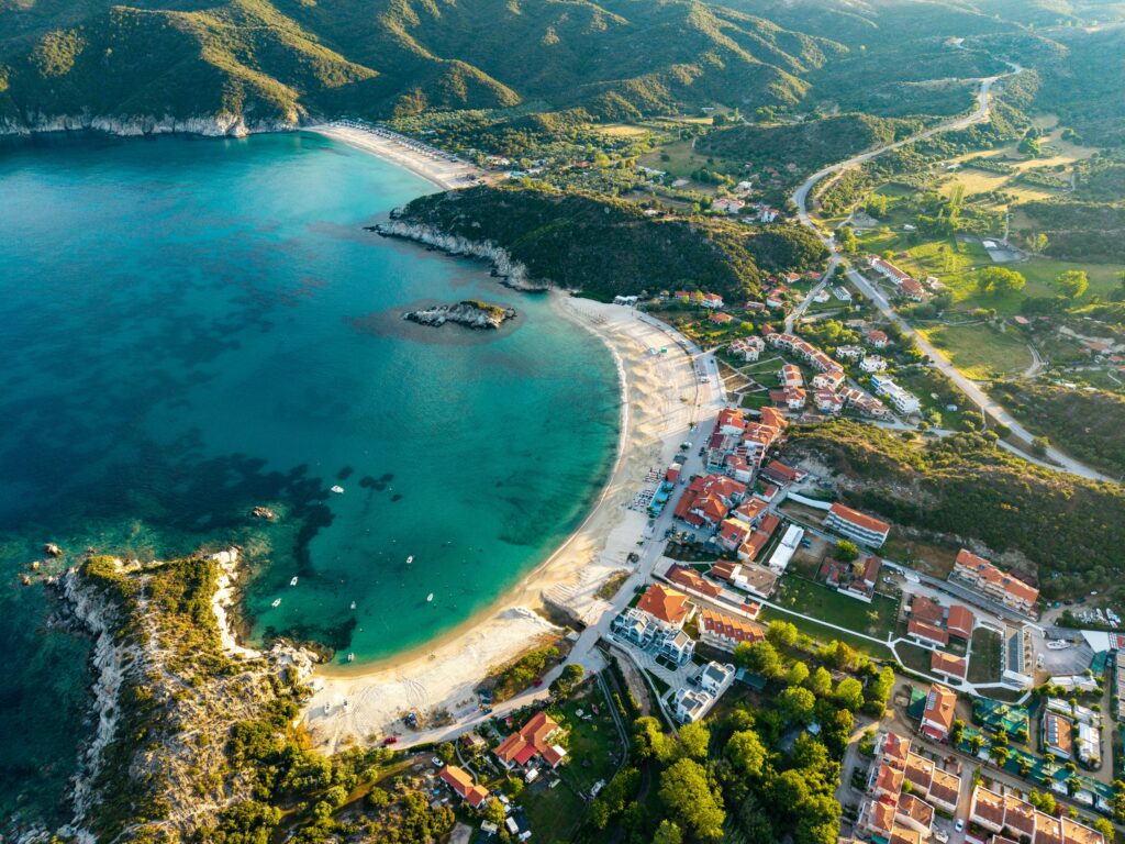 Portoferraio bay seen from helicopter