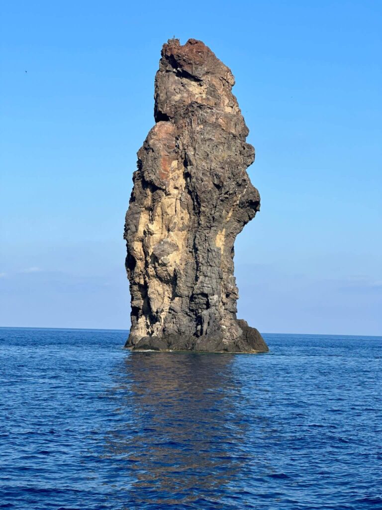 La Canna, iconic sea stack of Filicudi, symbol of the Aeolian Islands.