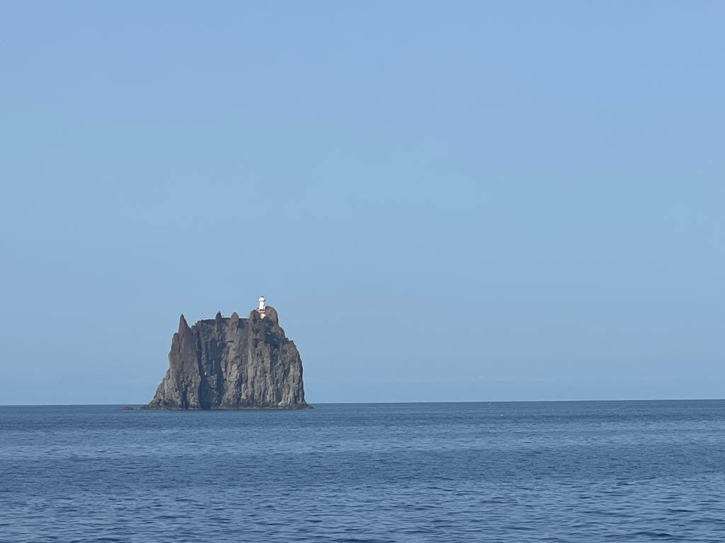 Strombolicchio rock formation seen from the sea