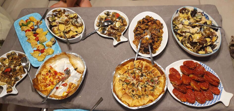 Authentic Sicilian dishes prepared and served onboard a luxury sailing cruise with MySailCruise.